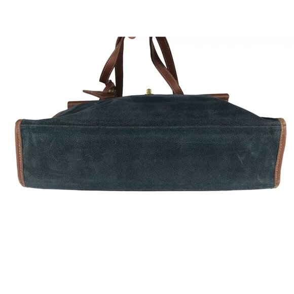 Protocol Womens Blue Brown Leather Inner Zip Pockets Shoulder Strap Bag - Picture 5 of 9